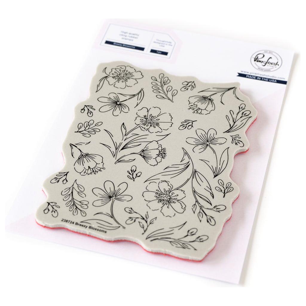 Pinkfresh Studio Breezy Blossoms Bundle Cling Stamp