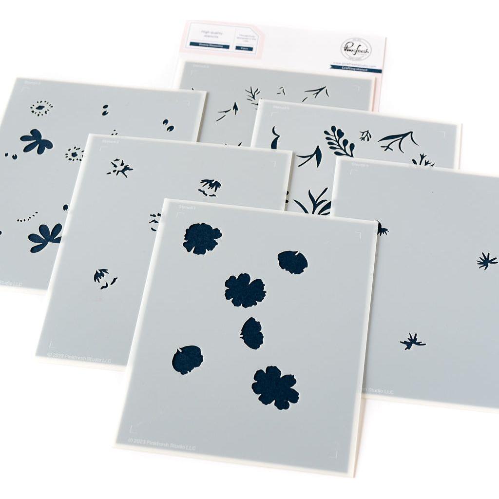 Pinkfresh Studio Breezy Blossoms Bundle Stencil Set