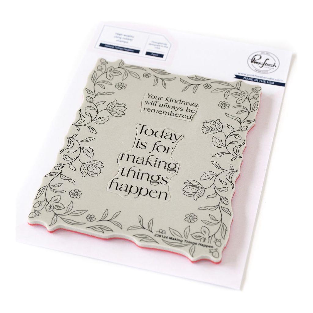 Pinkfresh Studio Making Things Happen Bundle Cling Stamp