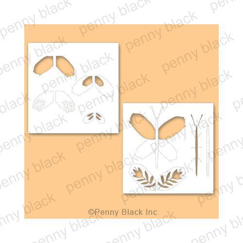 Penny Black Floral Wings Stencils 25-022