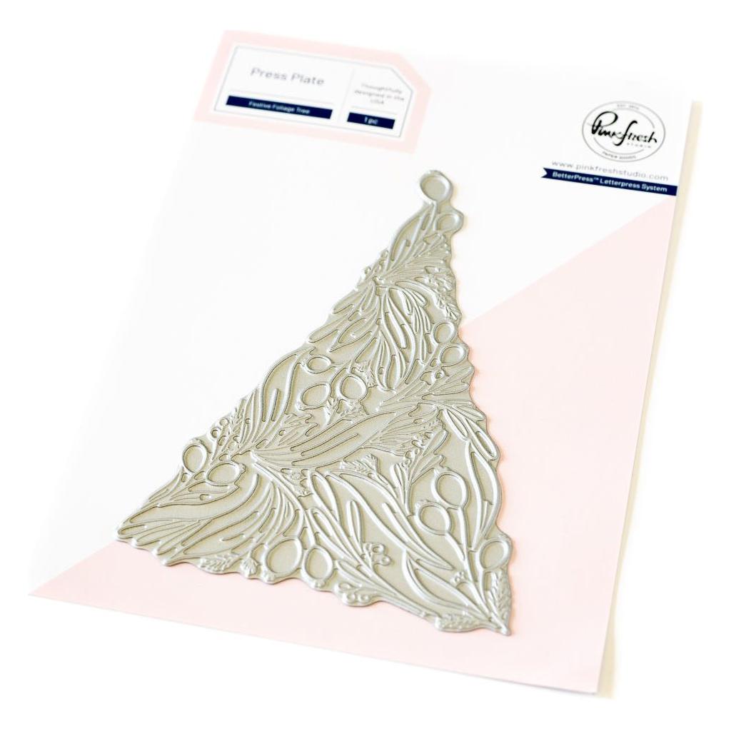 Pinkfresh Studio Festive Foliage Tree Press Plate 251024