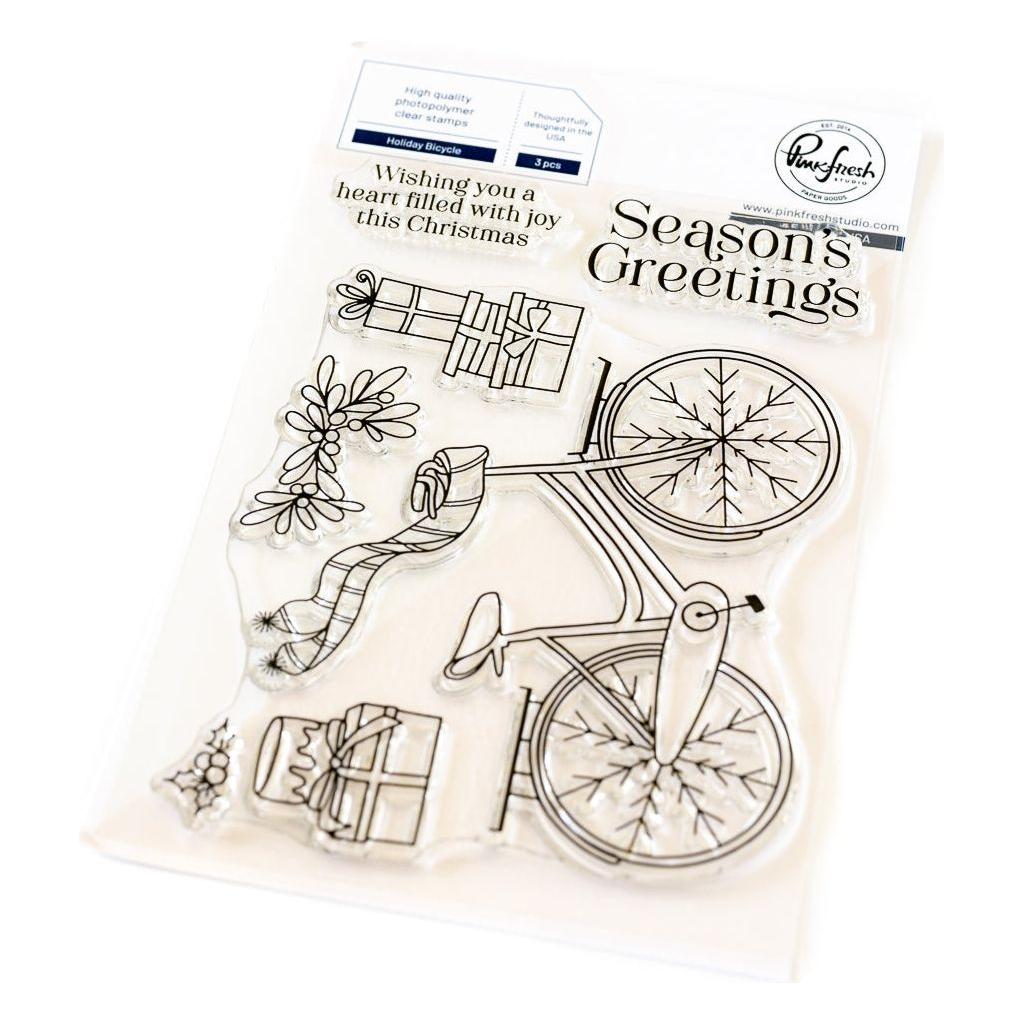 Pinkfresh Studio Holiday Bicycle Clear Stamps 253924