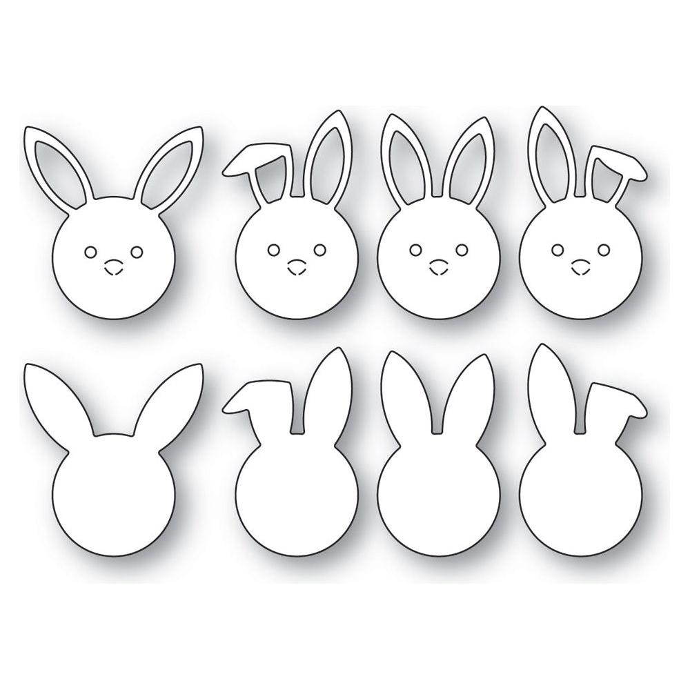 Poppy Stamps Bunny Faces Dies 2564 pieces