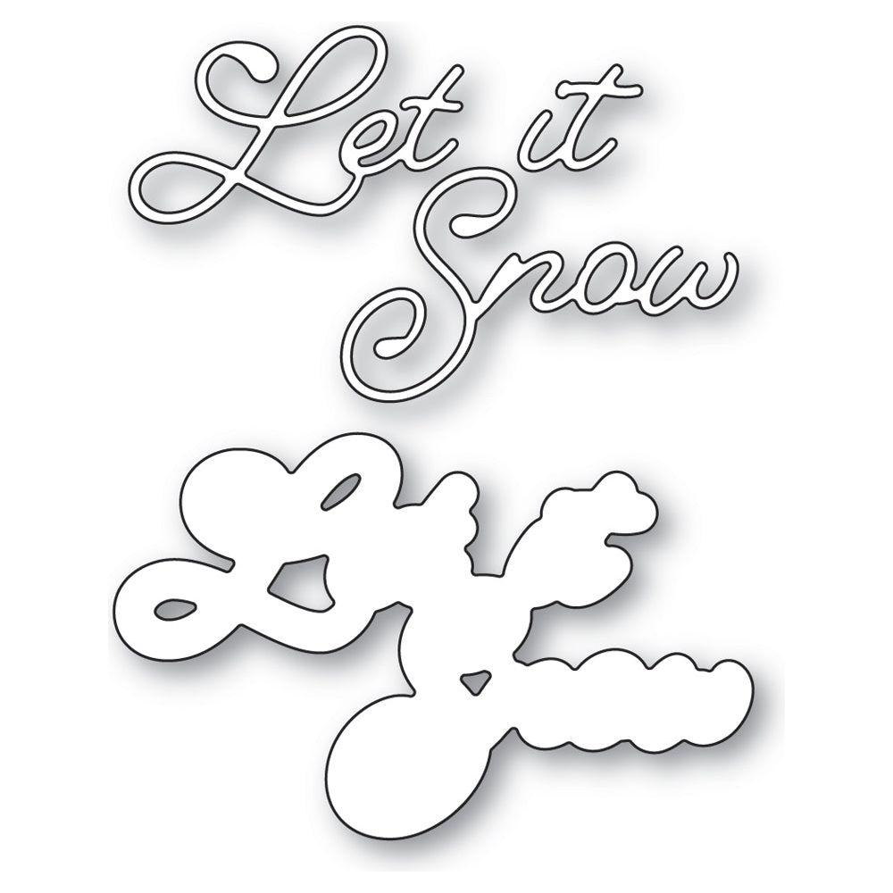 Poppy Stamps Let it Snow Moonlight Script Dies 2599 outline