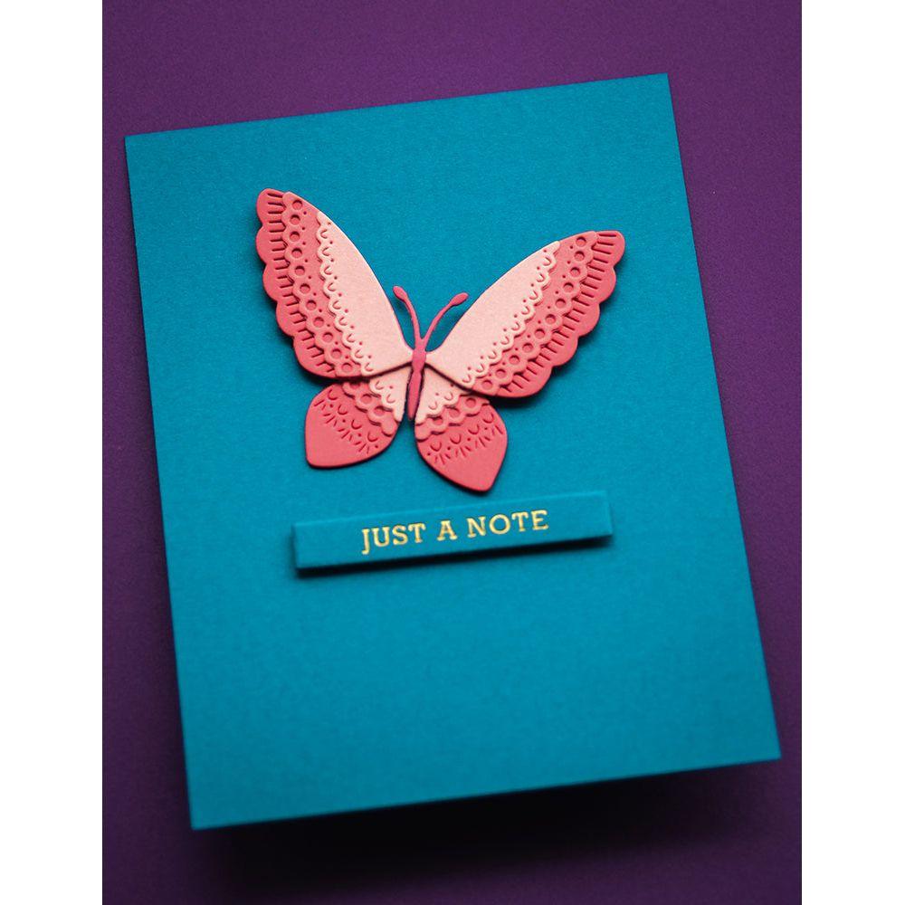 Poppy Stamps Nordic Fanfare Butterfly Dies 2608 just a note