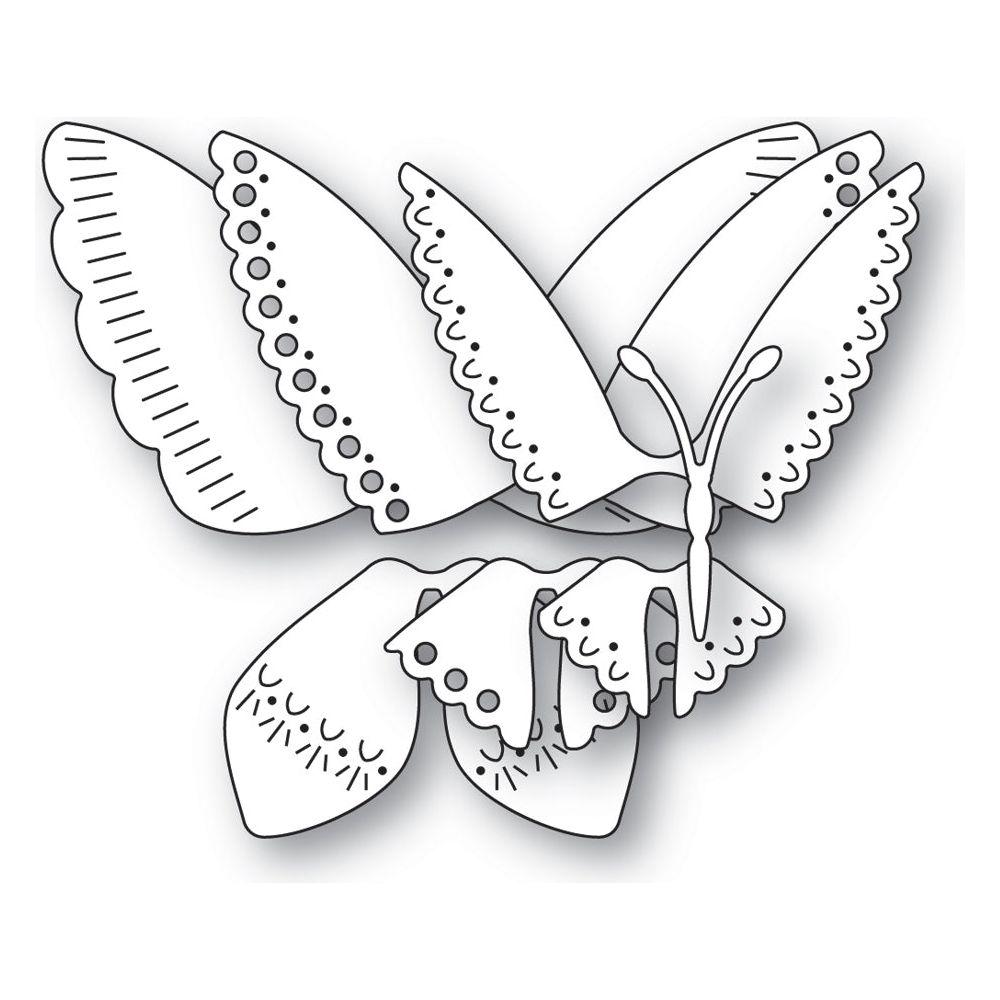 Poppy Stamps Nordic Fanfare Butterfly Dies 2608 line art