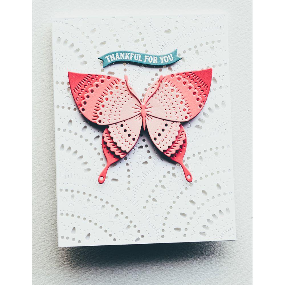 Poppy Stamps Nordic Spectacular Butterfly Dies 2614 thankful