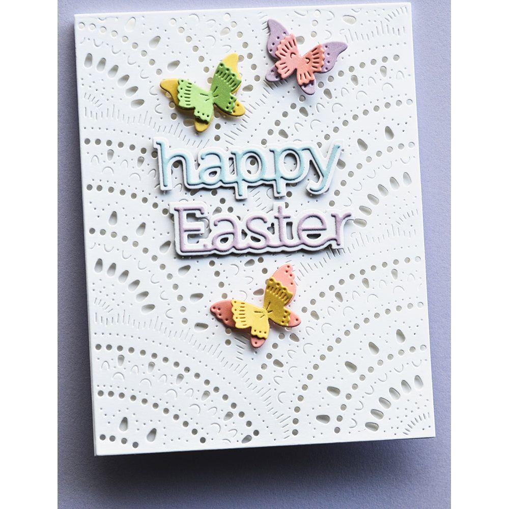 Poppy Stamps Nordic Lacy Plate Die 2615 happy easter