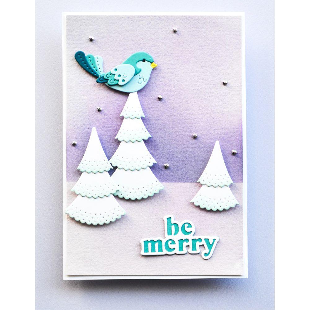 Poppy Stamps Nordic Dimple Trees and Toppers Dies Bundle be merry