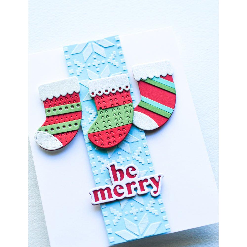 Poppy Stamps Be Merry Dies 2645 stockings