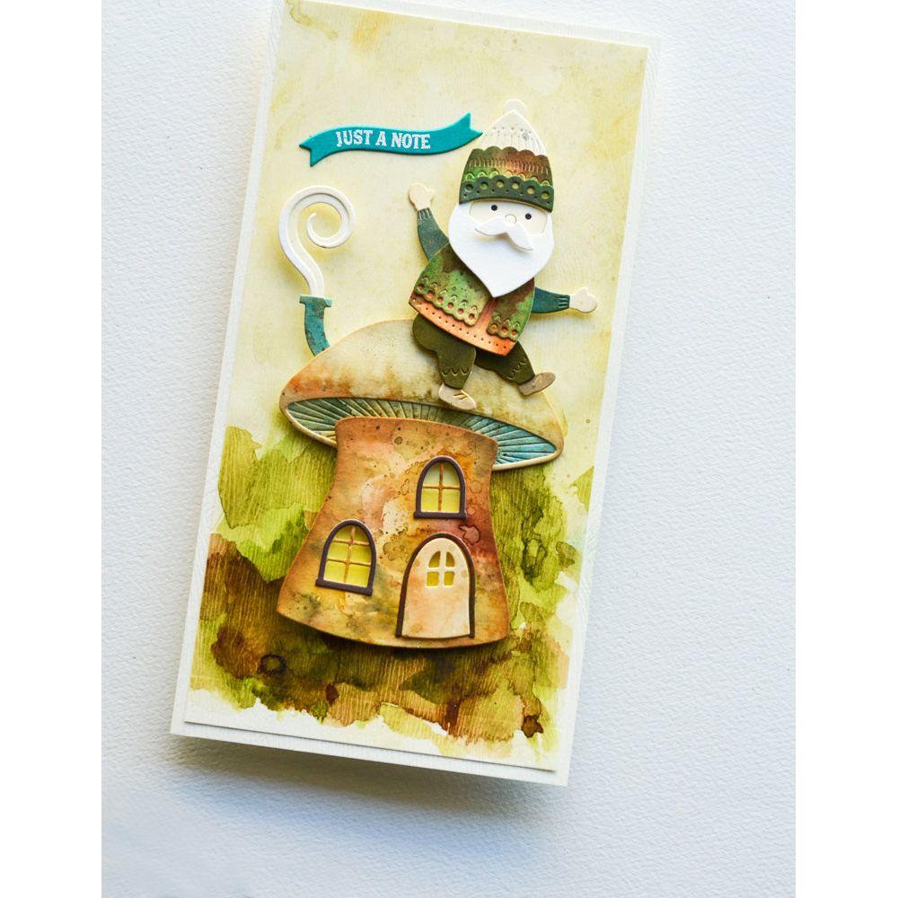 Poppy Stamps Large Mushroom House Dies 2655 gnome