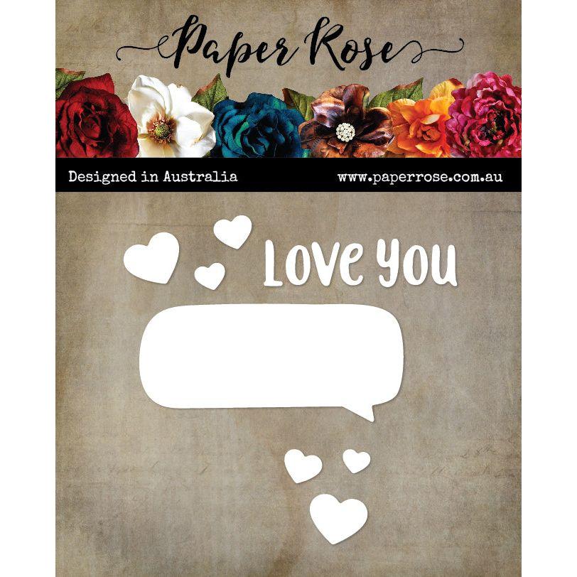 Paper Rose Love You Speech Bubble Die 28846