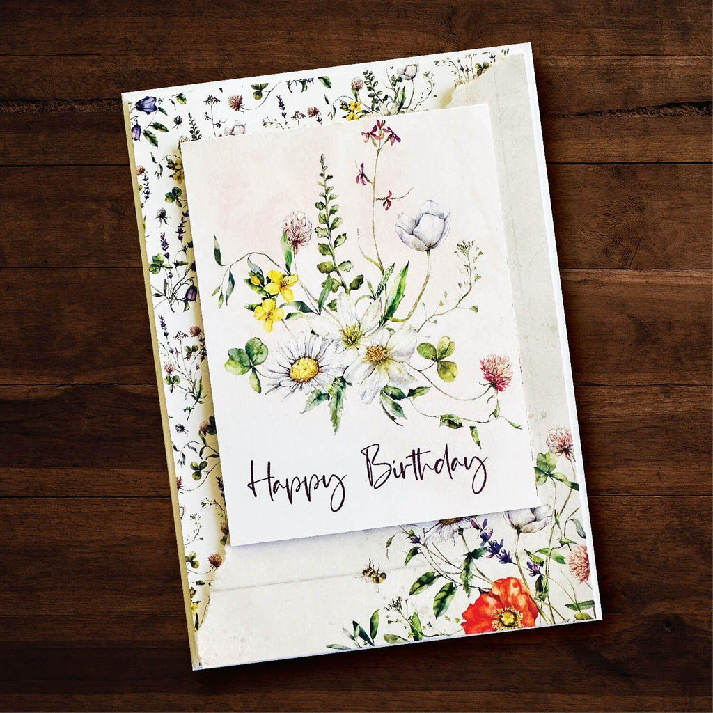 Paper Rose Summer Picnic 6x6 Paper 29925 happy birthday floral card