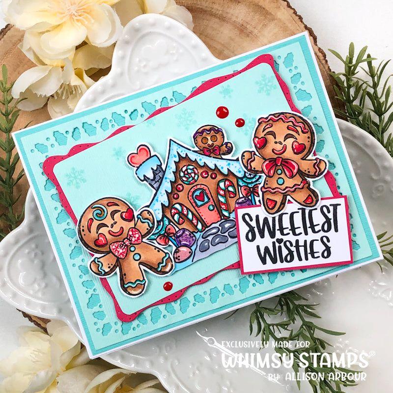 Whimsy Stamps Sweet Gingerbread Couple Clear Stamps and Outline Dies sweet wishes