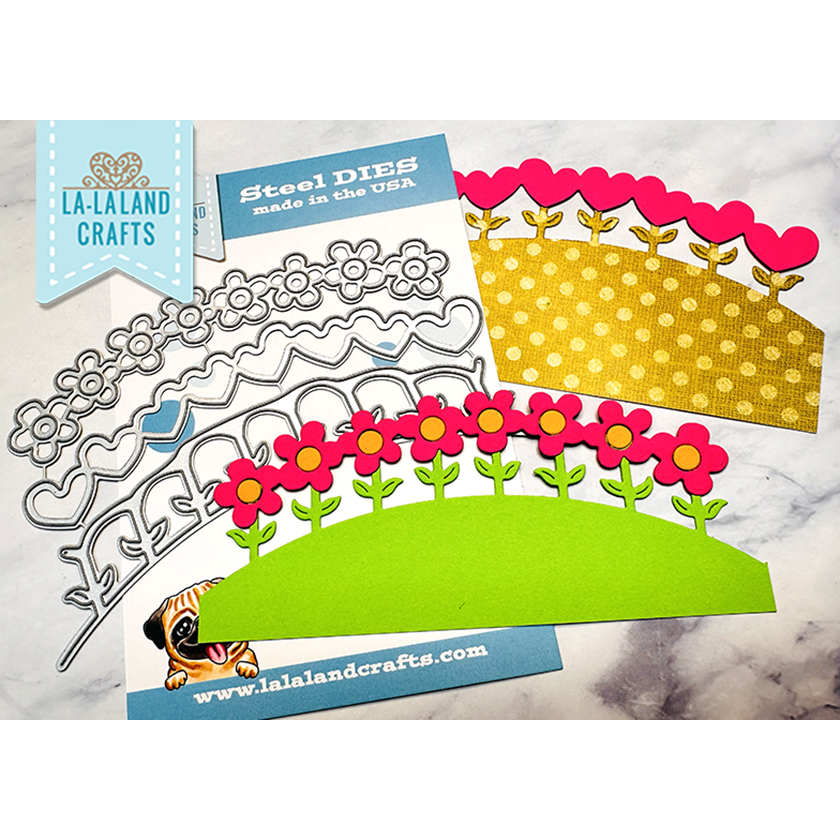 La-La Land Crafts Flowers and Hearts Border Dies 8826 product image