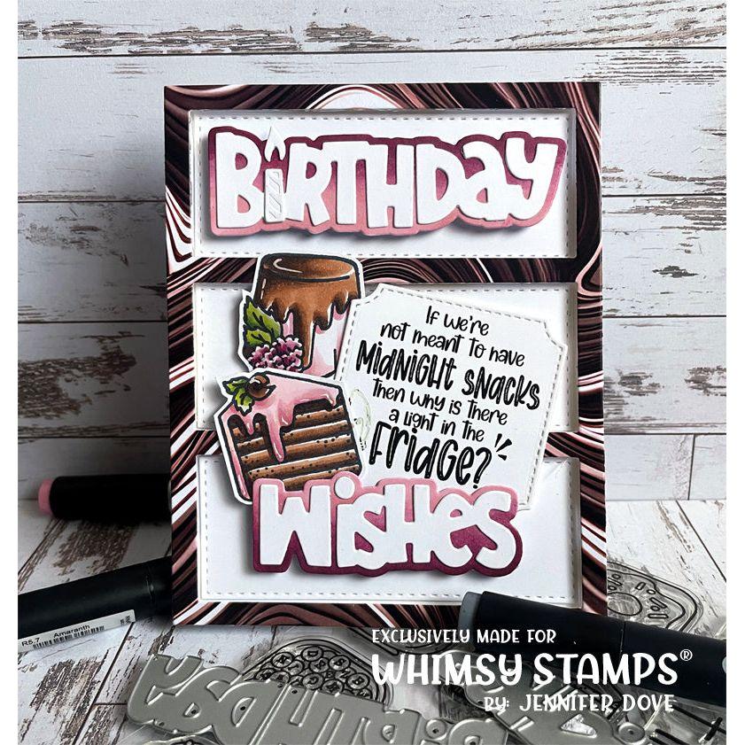 Whimsy Stamps Birthday Wishes Word Dies wsd100a birthday cake