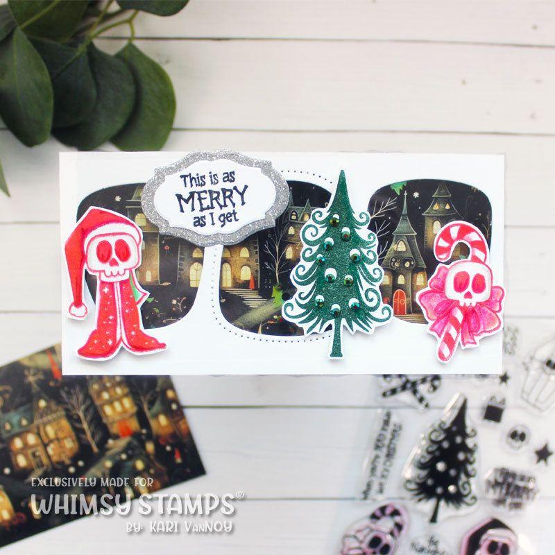 Whimsy Stamps Season's Creepings Clear Stamp and Outline Dies Set tree