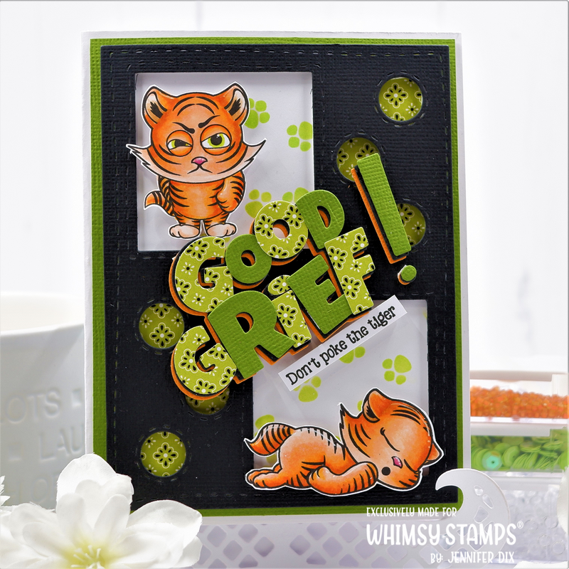 Whimsy Stamps Tabby Tigers Too Clear Stamps CWSD451 good grief