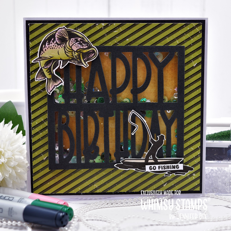 Whimsy Stamps Born to Fish Clear Stamps CWSD449 Birthday