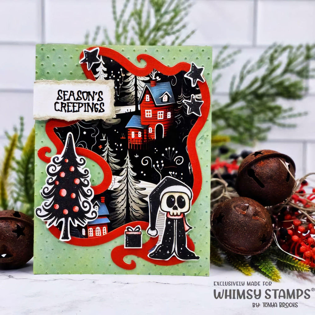 Whimsy Stamps Chilling Christmas 6x6 inch Paper Pack wsdp47 green background