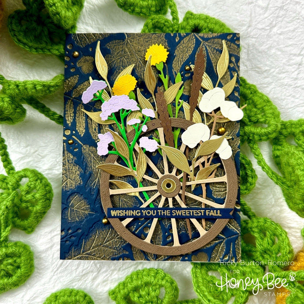 Honey Bee Lovely Layers Wagon Wheel Dies hbds-llwagw Wishing You The Sweetest Fall Card