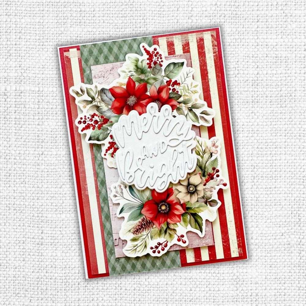 Paper Rose Merry And Bright Dies 30219 christmas