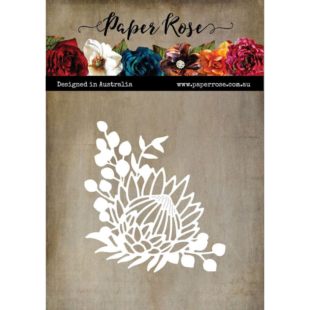 Paper Rose Blooming Protea Die 30252