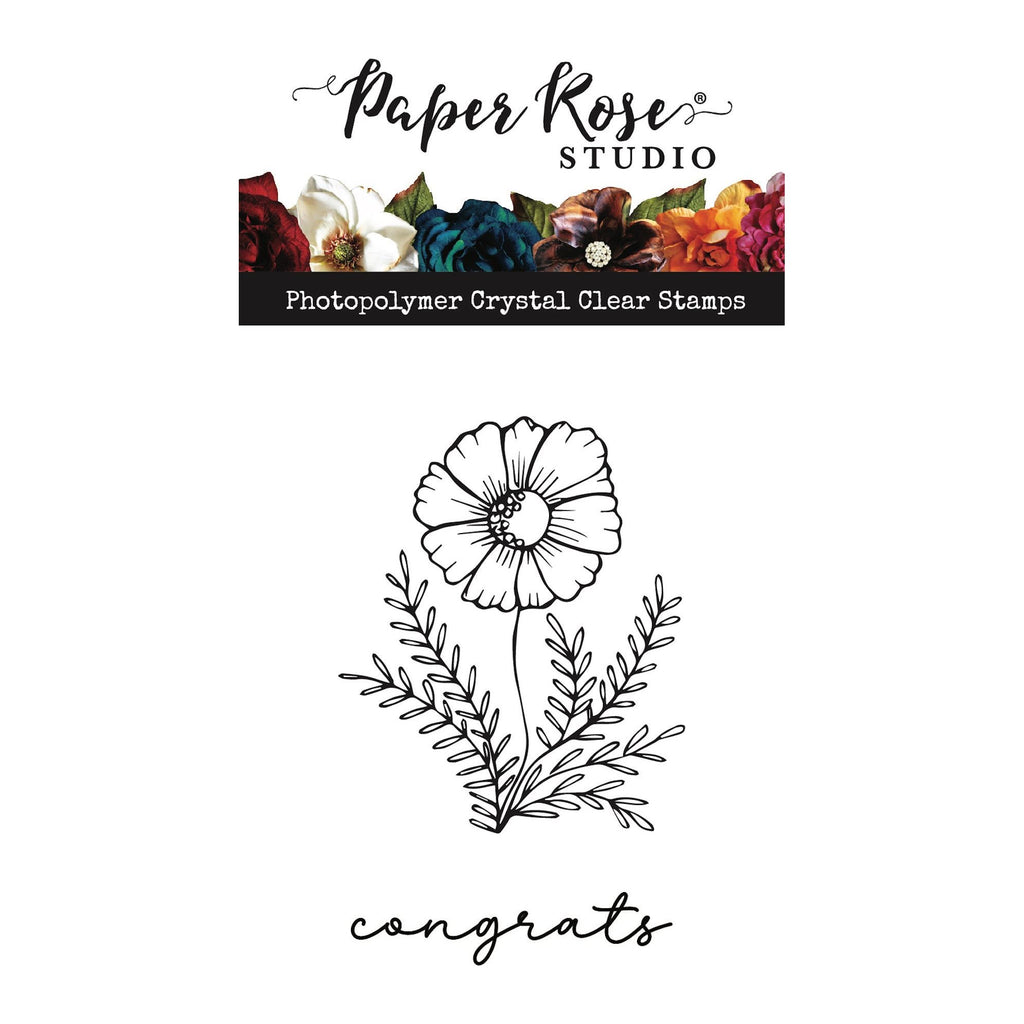 Paper Rose Sketched Flower 2 Clear Stamps 30267