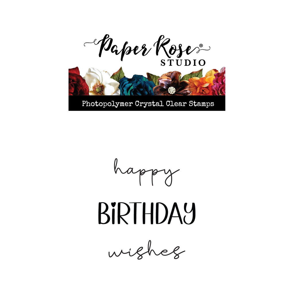 Paper Rose Birthday Wishes Clear Stamp 30414