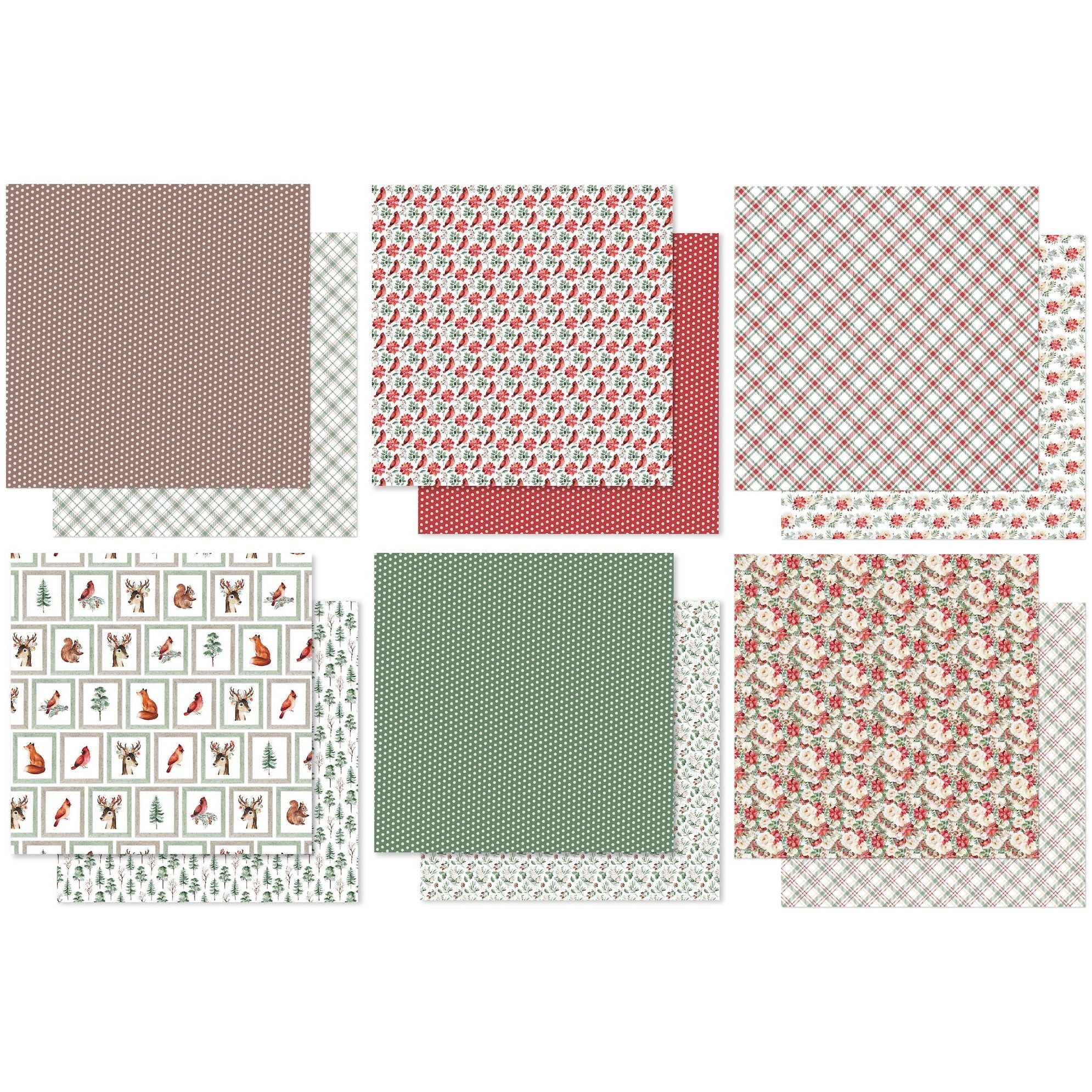 Paper Wishes  Joyful Christmas 6x6 Patterned Cardstock