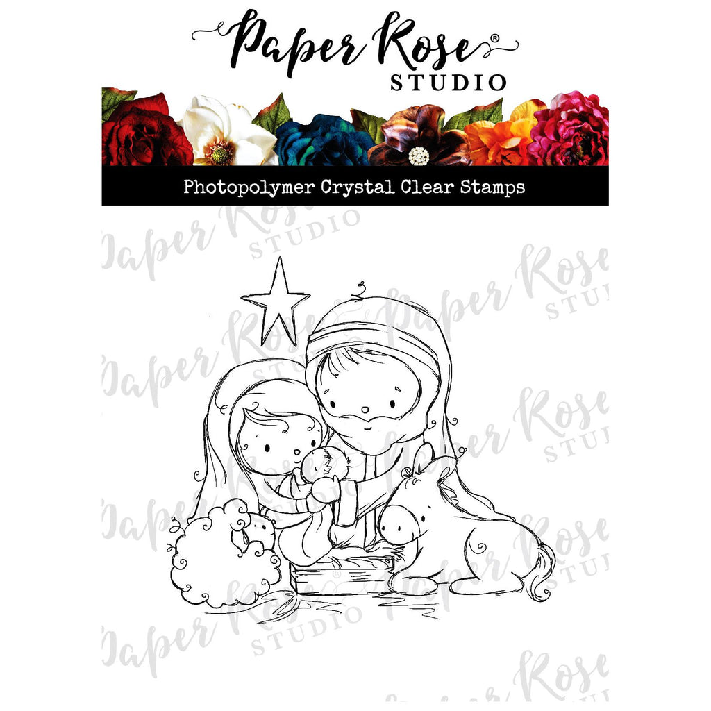 Paper Rose Nativity Christmas Clear Stamp 30690