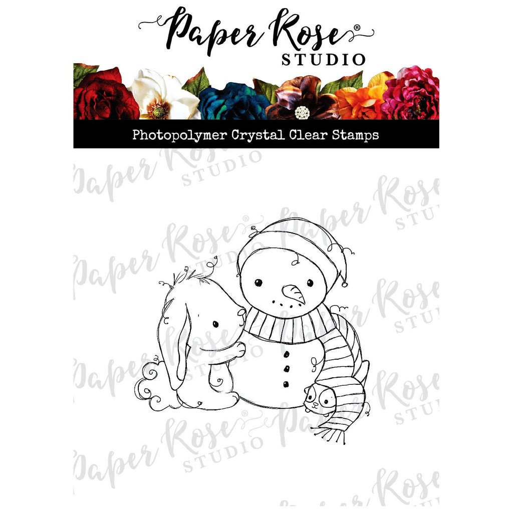 Paper Rose Bunny & Guinea Snowman Clear Stamp 30696