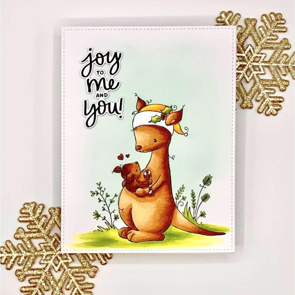 Paper Rose Christmas Kangaroos Clear Stamp 30699 joy to me and you