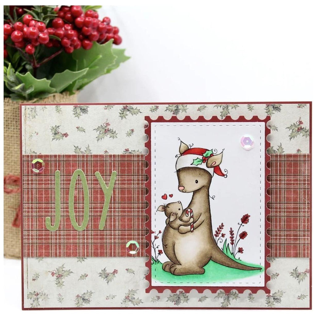 Paper Rose Christmas Kangaroos Clear Stamp 30699 joy