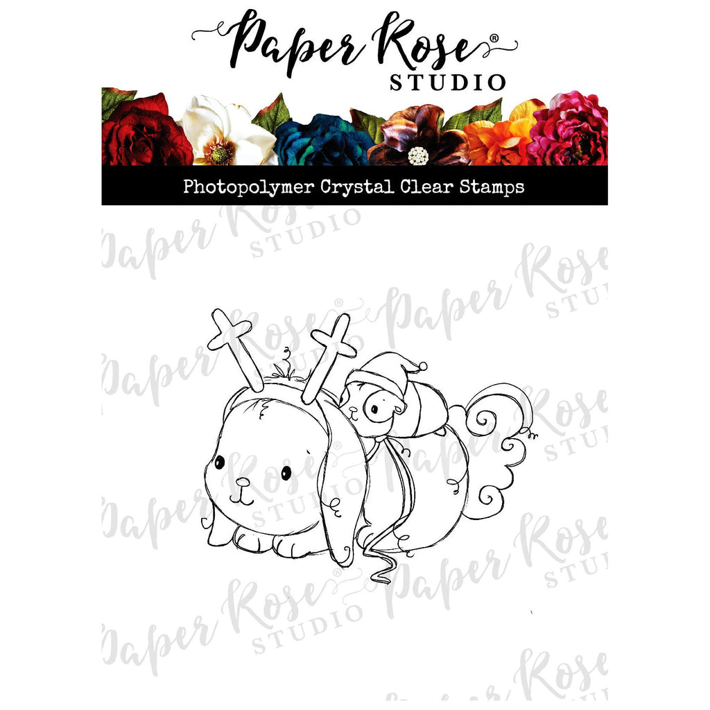 Paper Rose Bunny & Guinea Reindeer Ride Clear Stamp 30705