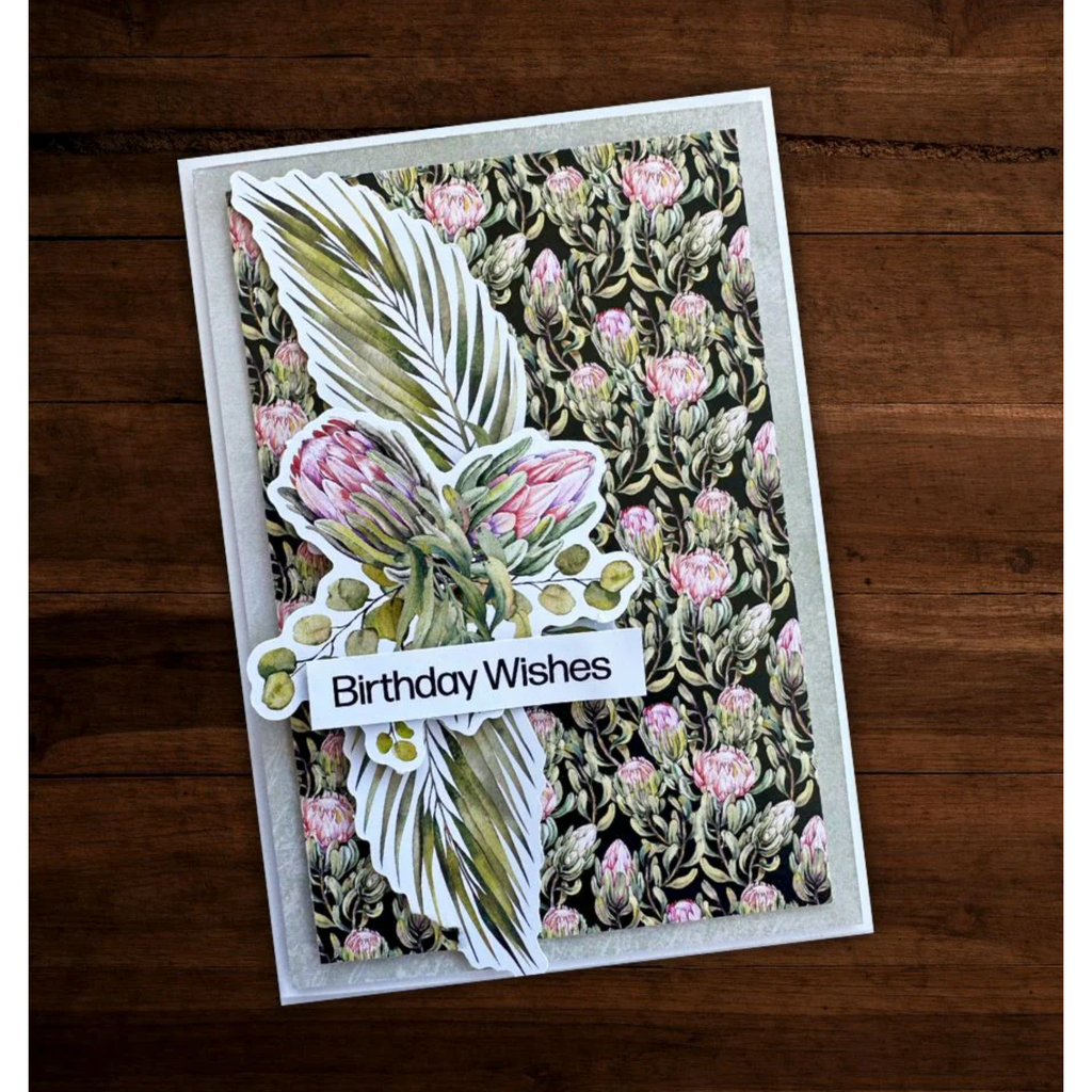 Paper Rose Blooming Proteas Die Cuts 30819 floral birthday wishes