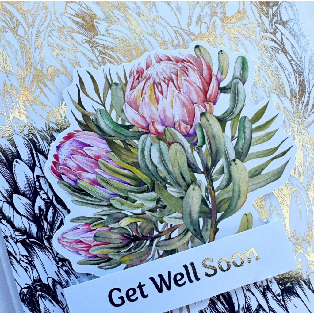 Paper Rose Blooming Proteas Die Cuts 30819 floral get well soon