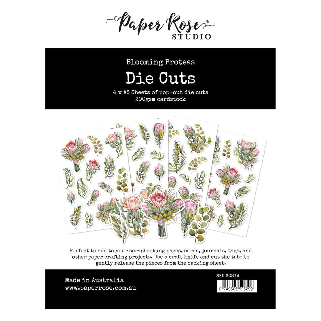 Paper Rose Blooming Proteas Die Cuts 30819