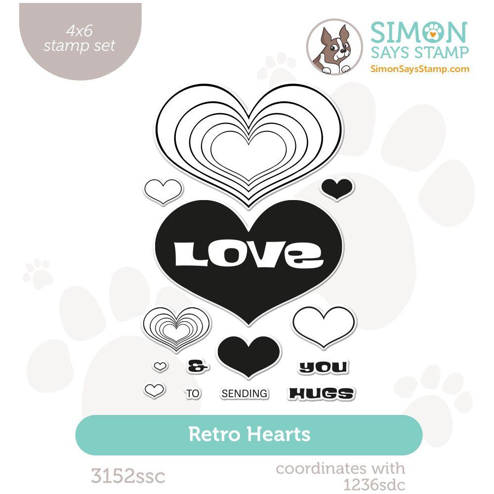 Simon Says Clear Stamps Retro Hearts 3152ssc To Love