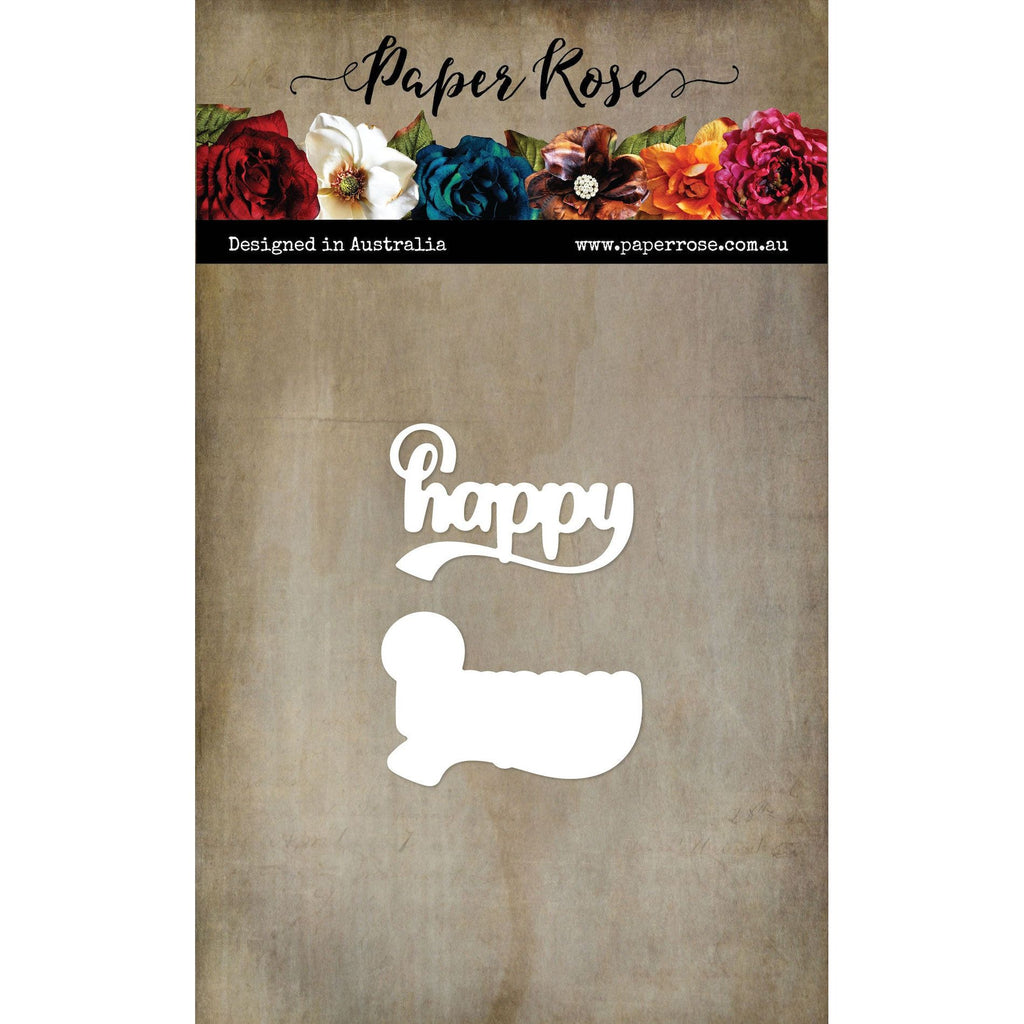 Paper Rose Layered Happy Inked Small Dies 31587