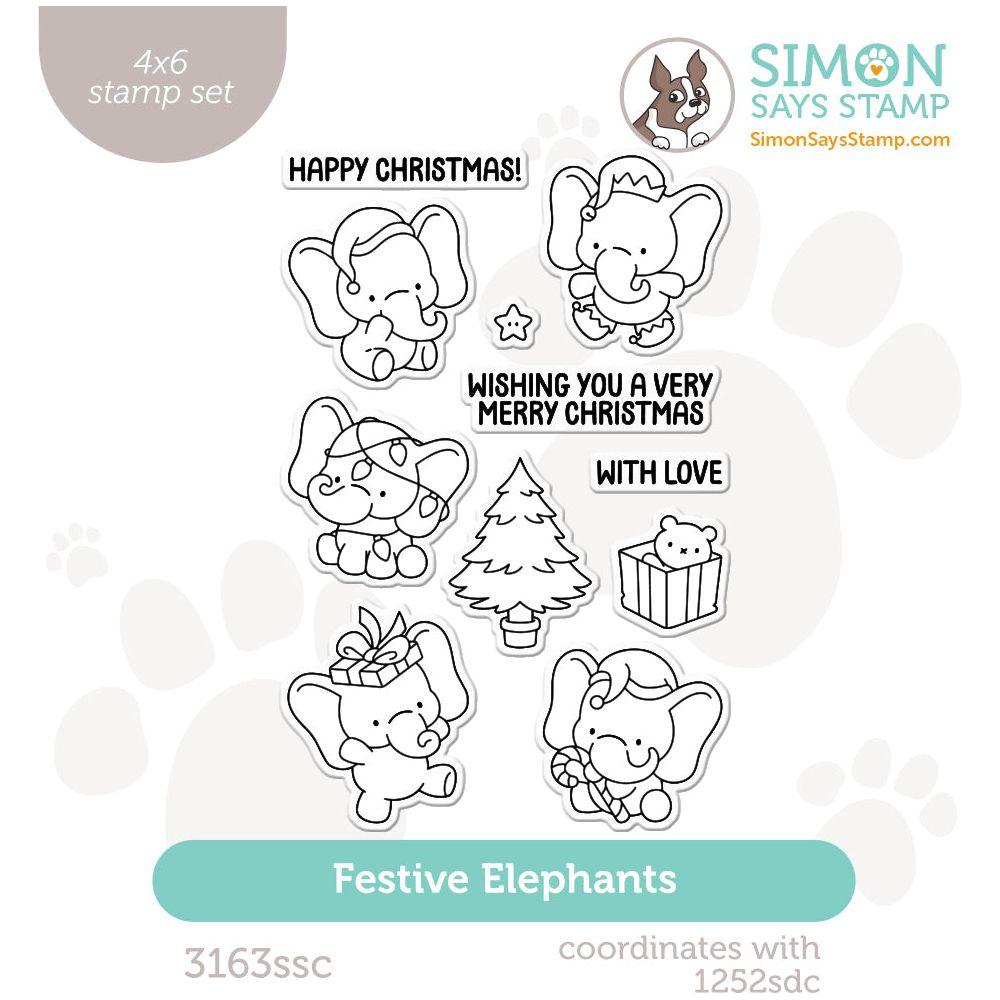 Simon Says Clear Stamps Festive Elephants 3163ssc