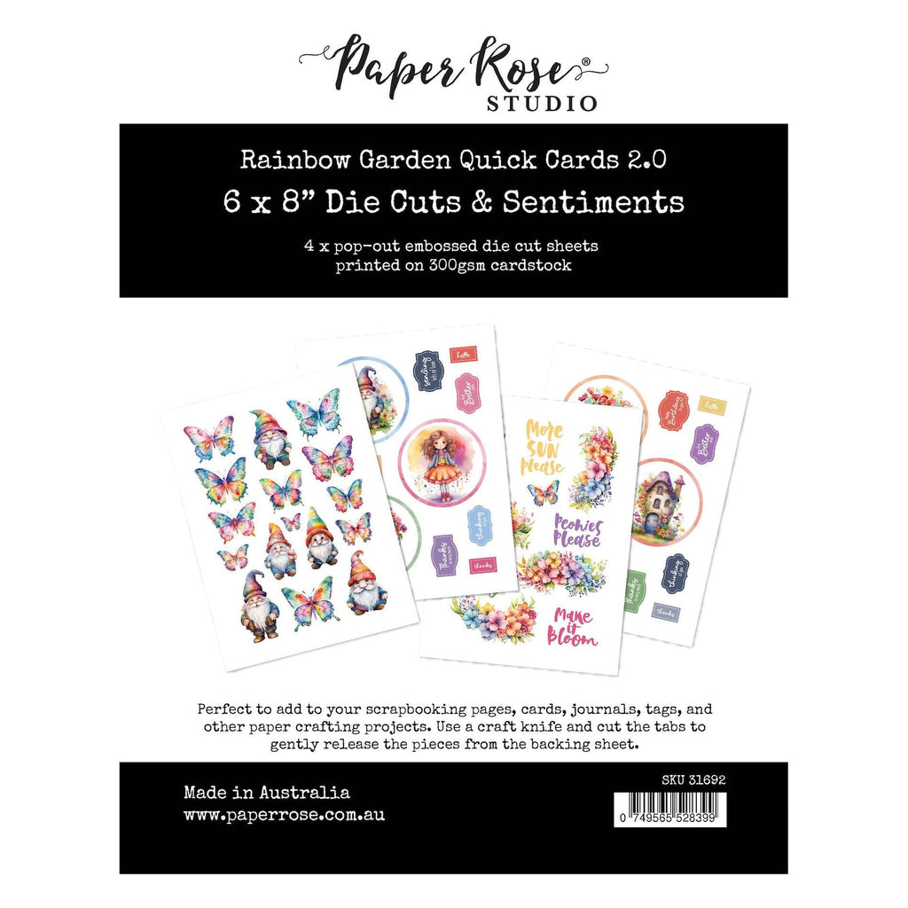 Paper Rose Rainbow Garden 2.0 Die Cuts & Sentiments 31692