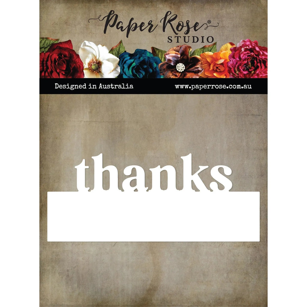 Paper Rose Thanks Border Word Die 31950