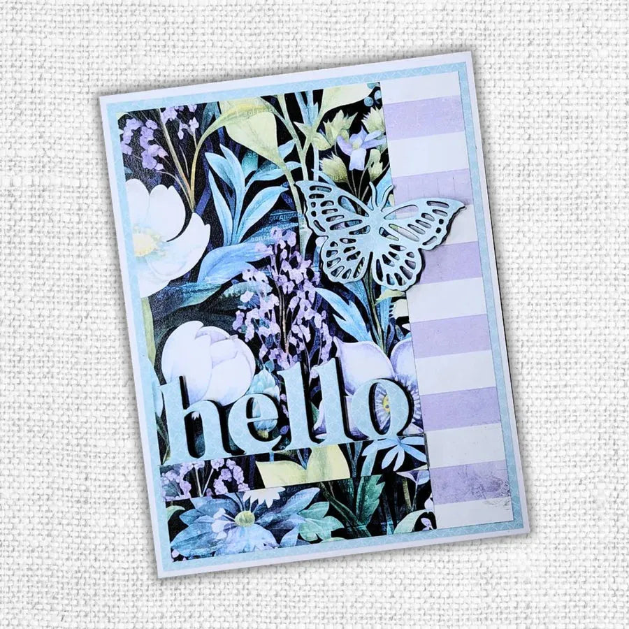 Paper Rose Hello Border Word Die 31959 butterfly