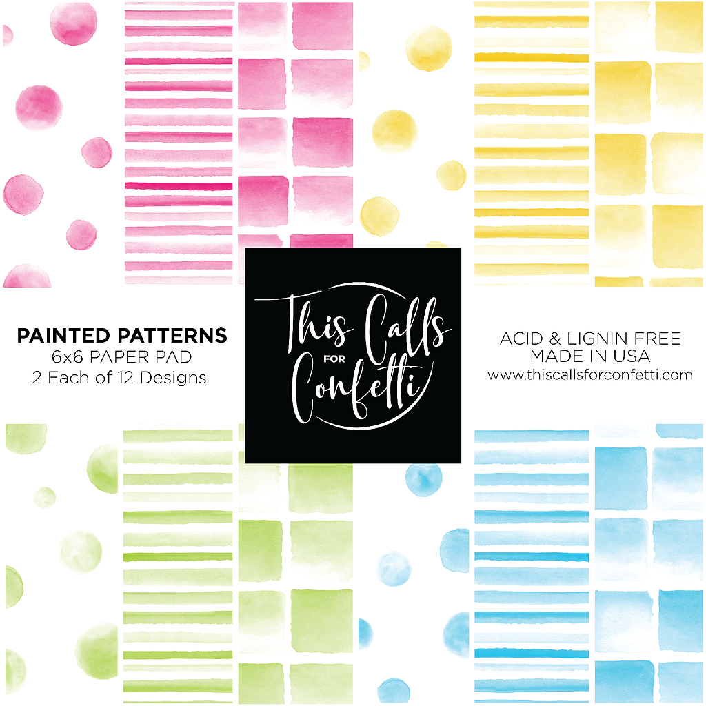 This Calls For Confetti Painted Patterns 6x6 inch Paper Pack