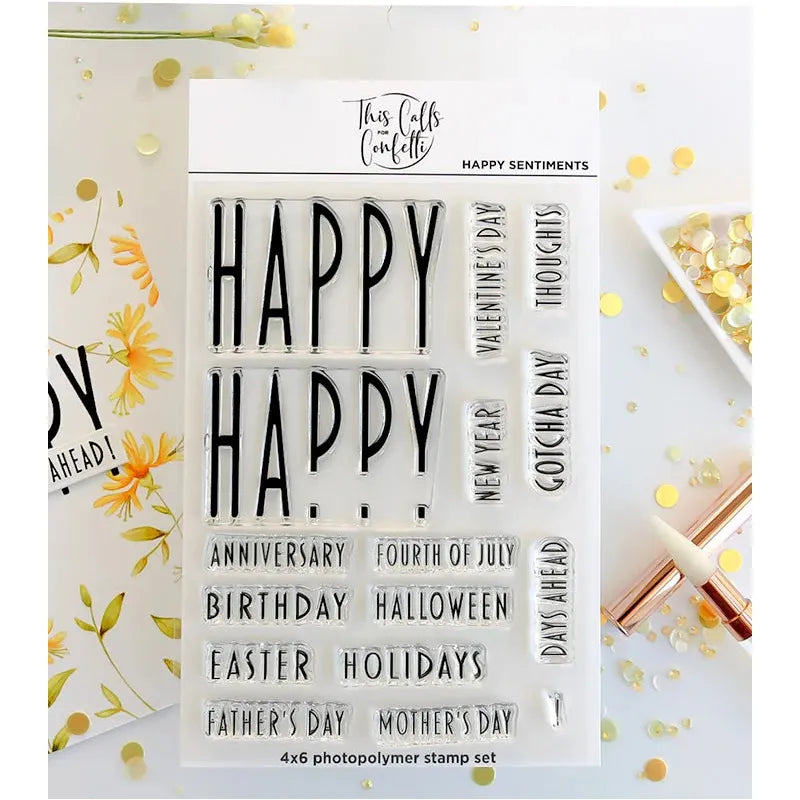 This Calls For Confetti Happy Sentiments Clear Stamps