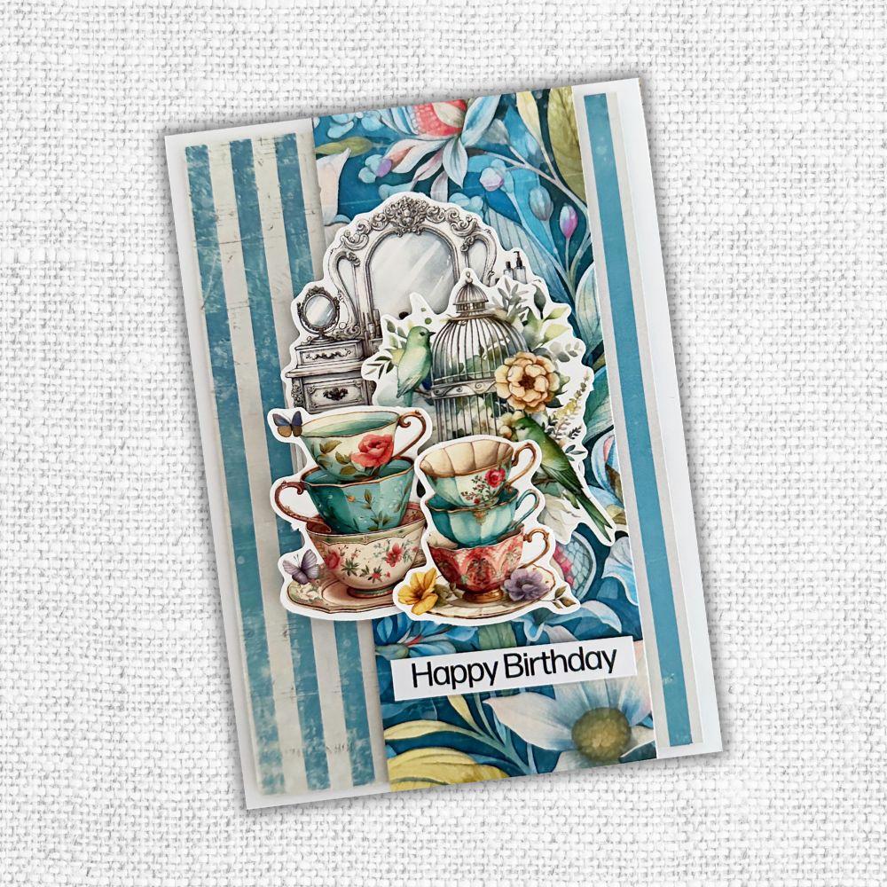 Paper Rose Botanical Memories Embossed Die Cuts 32067 happy birthday