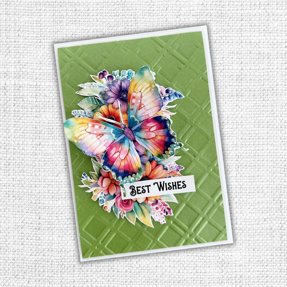 Paper Rose Ben's Plaid 3D Embossing Folder 32157 best wishes