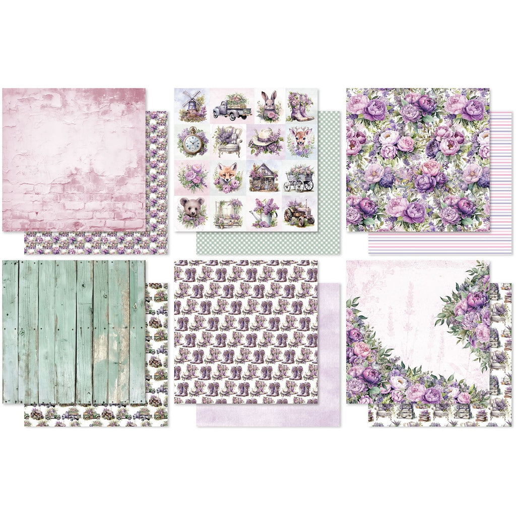 Paper Rose Lavender & Roses 12x12 Paper 32163 sheets