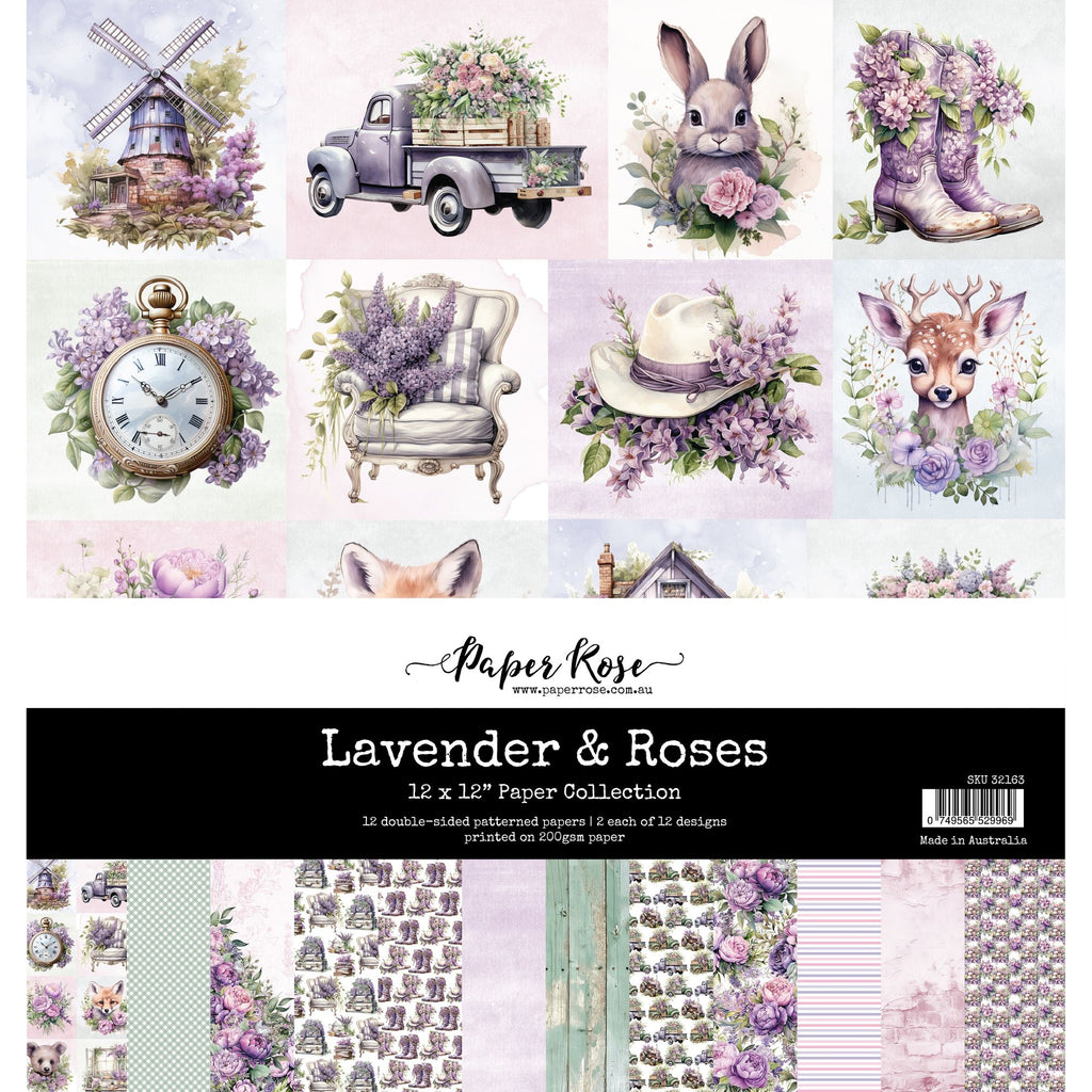 Paper Rose Lavender & Roses 12x12 Paper 32163